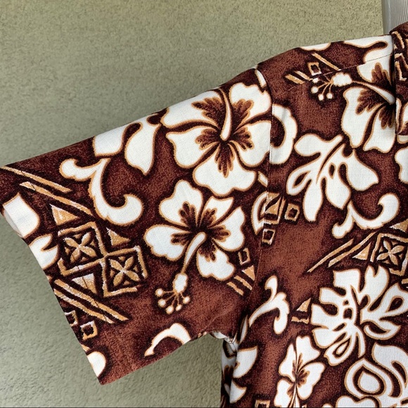 🌴 Hawaiian Barkcloth Shirt Tapa Tiki Floral 🌴 - Picture 10 of 12